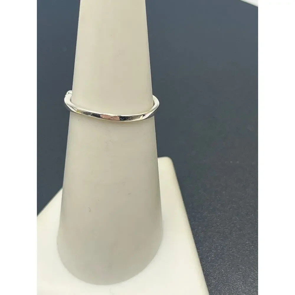 Rainbow Moonstone Oval Prong Set Side‎ Twist Detail Sterling Silver  Ring Sz 6.5